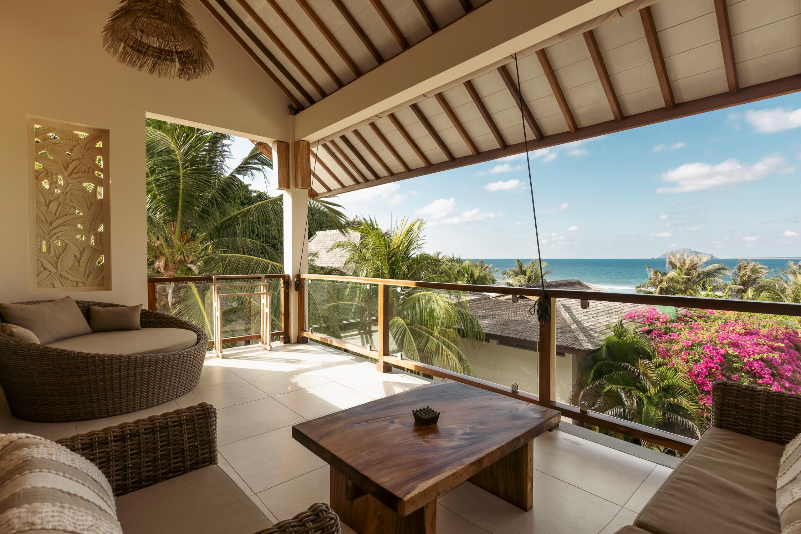 Panoramic garden terrace view 